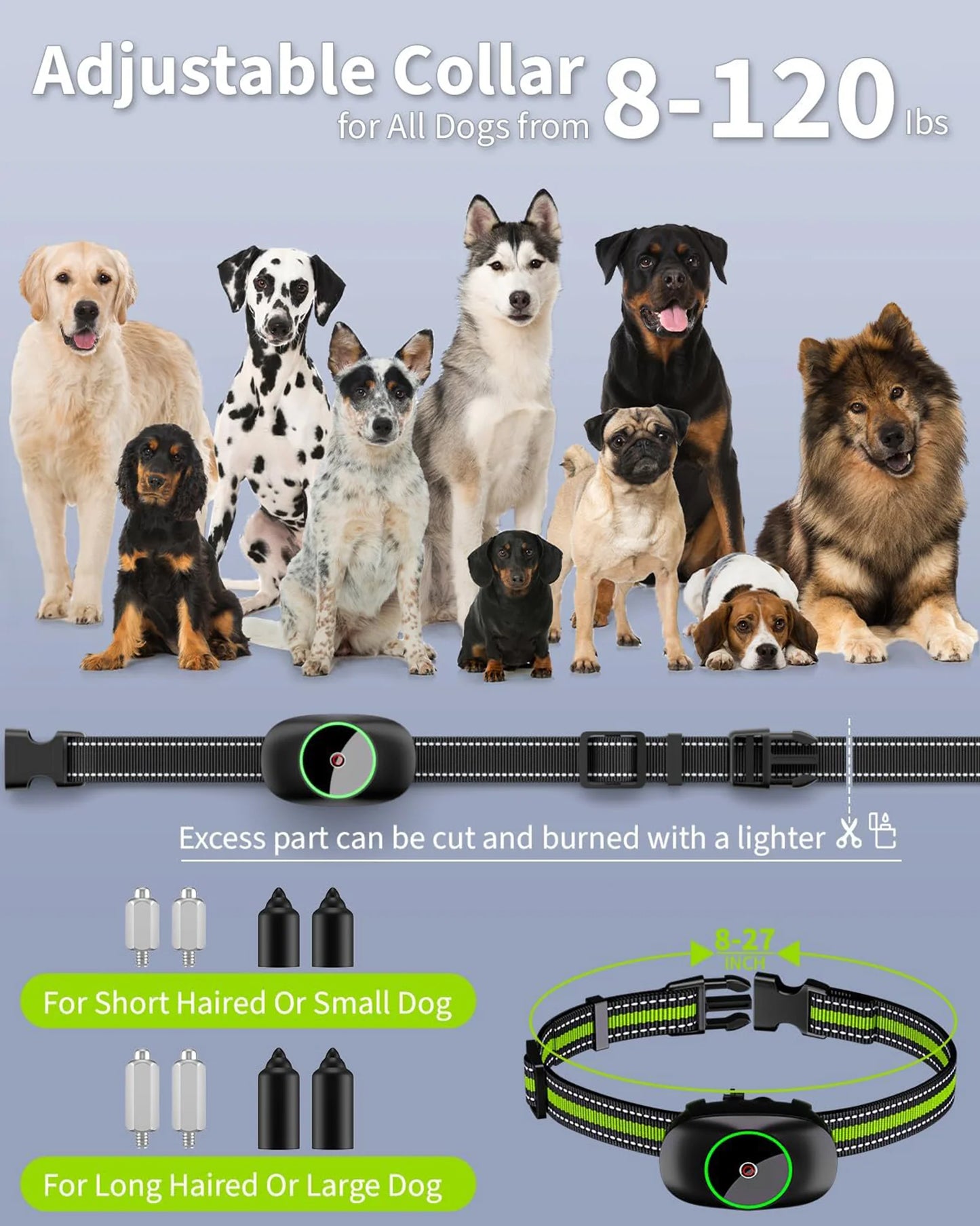 Dog Shock Collar for 2 Dogs - Ecollar with Remote for Large, Medium, or Small Dogs, Cover 3300 Ft